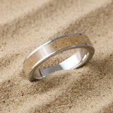 Silver Ring with Sand or Soil