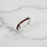 Ring with Ashes in Cross-Banded Silver