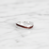 Ring with Pet Ashes in Crossband Silver