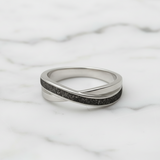 Ring with Pet Ashes in Crossband Silver