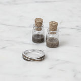 Ring with Pet Ashes in Crossed Silver Bands