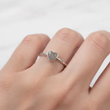 Ring with Ashes or Pet Hair in Silver Heart