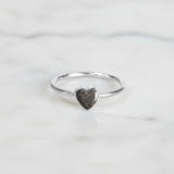 Ring with Pet Ashes or Hair in Silver Heart