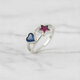 Ring with Ashes in Heart and Star
