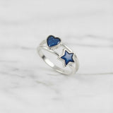 Ring with Ashes in Heart and Star