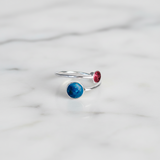 Ring with Ashes or Hair in Double Circle Adjustable