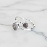Ring with Ashes or Hair in Double Circle Adjustable