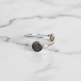 Ring with Ashes or Hair in Double Circle Adjustable