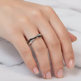 Pet Hair Ring in Cross Band Silver