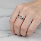 Ring with Pet Hair in Heart and Star