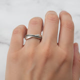 Ring with Ashes in Cross-Banded Silver