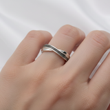 Ring with Pet Ashes in Crossband Silver