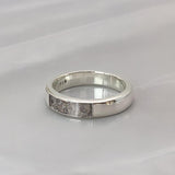 Ring with Ashes in Rectangular Gem of Silver