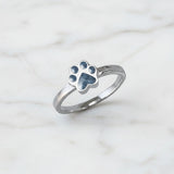 Pet Ashes Ring in Paw Print