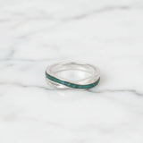 Ring with Ashes in Cross-Banded Silver