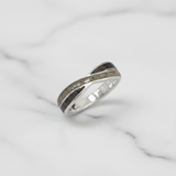 Ring with Ashes in Crossed Bands of Silver