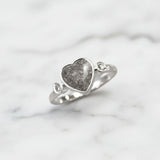 Ashes Ring in Silver Heart with Cubic Zirconia