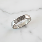 Ring with Ashes in Rectangular Gem of Silver