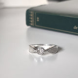 Silver Pet Ashes Solitaire Ring with Cubic Zirconia