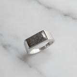 Silver Ring · Rectangular Seal with Hair from Your Pet