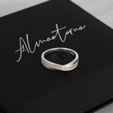 Pet Hair Ring in Cross Band Silver