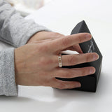 Ring with Pet Hair in Rectangular Gem and Silver