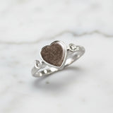 Silver ring · Heart with your pet's fur and cubic zirconia