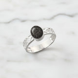 Silver Ring · Oval Gem with Your Pet's Fur