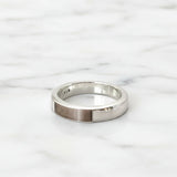 Ring with Pet Hair in Rectangular Gem and Silver