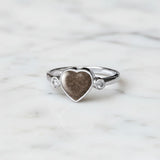 Silver ring · Heart with your pet's fur and cubic zirconia