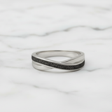 Ring with Pet Ashes in Crossband Silver