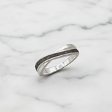 Ring with Pet Ashes in Crossband Silver