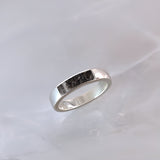 Ring with Pet Ashes in Rectangular Silver Gem