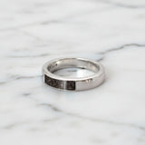 Ring with Pet Ashes in Rectangular Silver Gem