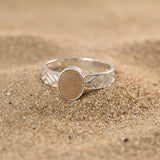 Ring with Sand or Soil in Oval Silver