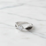 Silver Pet Ashes Solitaire Ring with Cubic Zirconia
