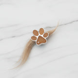 Charm with Pet Hair in Silver Paw Print