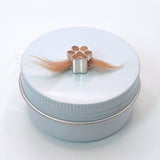 Charm with Pet Hair in Silver Paw Print