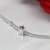 Pet Ashes Charm in Silver Star with Shiny Background