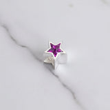 Pet Ashes Charm in Silver Star with Shiny Background
