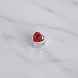 Charm with Pet Ashes in Silver Heart with Shiny Background