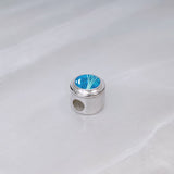 Charm with Pet Hair in Silver Circle and Shiny Background