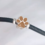 Charm with Pet Hair in Silver Paw Print