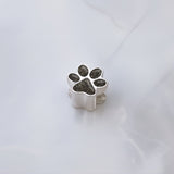 Charm with Ashes in Silver Paw Print