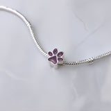 Charm with Ashes in Silver Paw Print