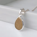 Silver Pendant · Teardrop or Drop with Sand or Soil