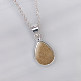 Silver Pendant · Teardrop or Drop with Sand or Soil
