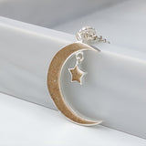 Silver Pendant · Moon with Star with Sand or Earth