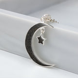 Silver Pendant · Moon with Star with Sand or Earth