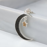 Silver Pendant · Moon with Star with Sand or Earth